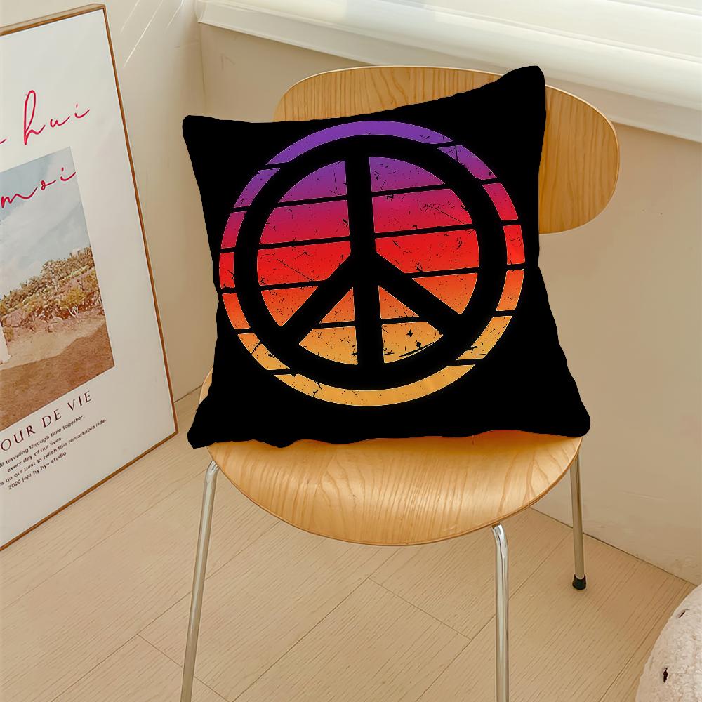 Fashion Peace Sign Nature Assortment cushion cover Pillow Cover Decoration Room Home Sofa living Office Car Nordic Simplicity