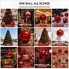 Red Glossy Finish Christmas Ball Ornament Weather Resistant Plastic Texture Suitable for Long Service Holiday Display