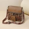 Vintage Leopard Pattern Crossbody Bags For Women Small Square Shoulder Bag Ladies Tassel Designer Phone Pocket CLE