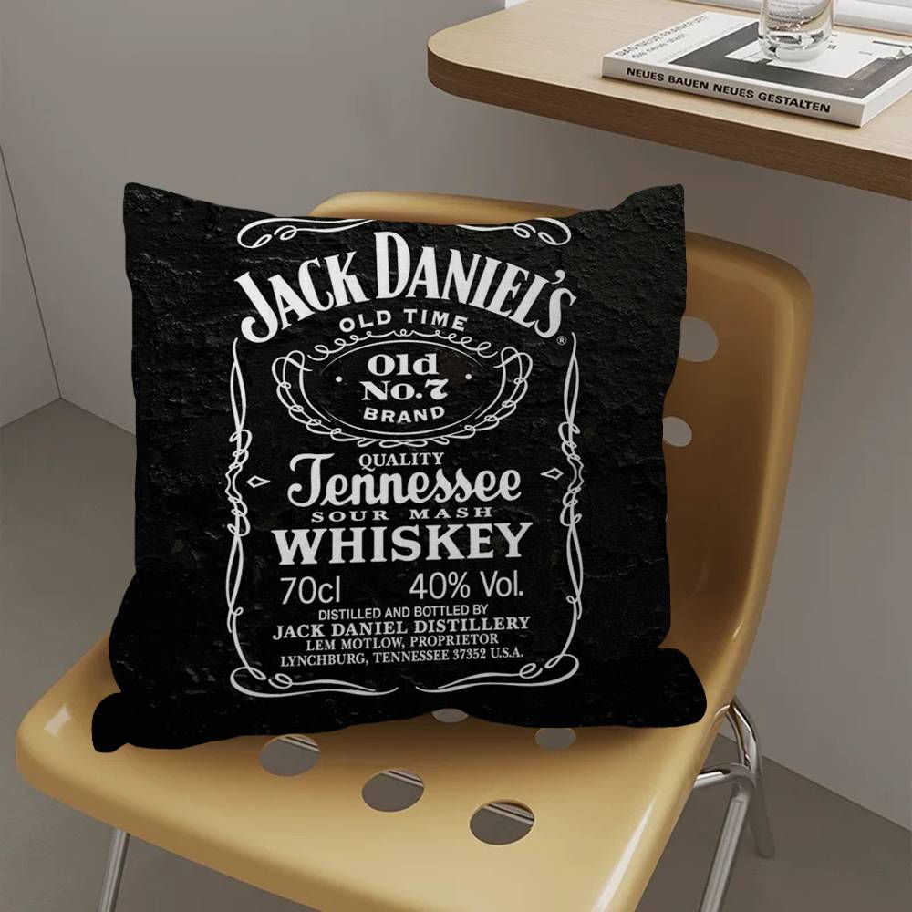 J-Jack D-Daniels LOGO Office Cushion Pillowcase Car Cushion Cover45X45CM Lumbar Pillowcase Sofa Pillowcover