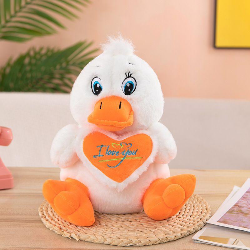 

Duck Heart Love Plush Toy Cute Cartoon Comfortable Girl Bed Sleeping Doll Pillow 25cm/9.84in белый