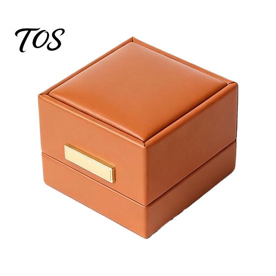 Jewelry Box for Engagement Faux Leather Ring Box, Soft Velvet Lining Flip Top Storage Lined Gift Case, Decorative Holder And Wedding Proposal Elegant