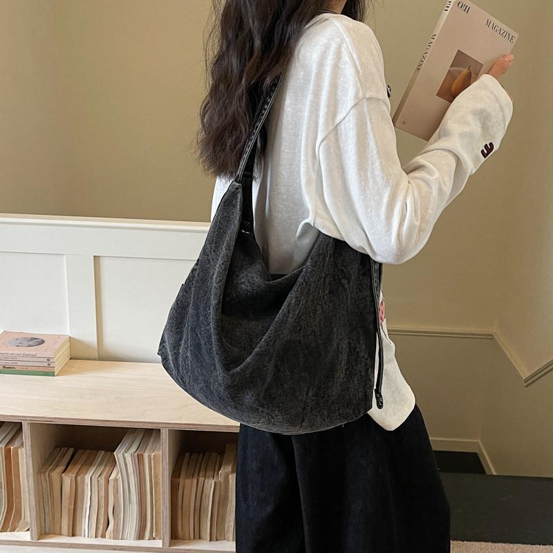 Große Denim-Umhängetasche für Damen 2026Neue einfache und vielseitige leichte Studenten-Pendler-Handtasche