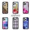 Wildflower fashion 3D Willow Nail Rose Cases for iPhone 12 13 14 15 16 Pro Max Plus 17 pro Cowboy splicing cloth wf Phone Case