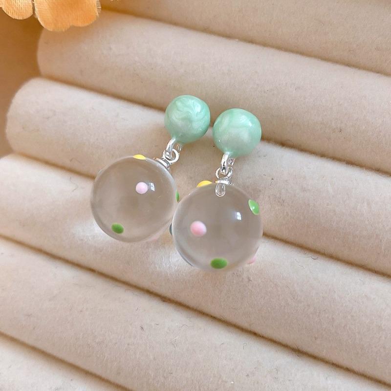Silver Needle Dripping Oil Spot C-shaped Earrings, Early Spring New Versatile Stud Earrings, High-end Temperament Earrings, Design Sense Niche
