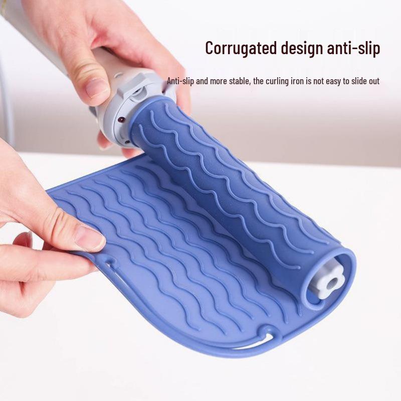 Hair Styling Tools: Curling Iron & Straightener with Non-Slip Silicone Insulation Pad.