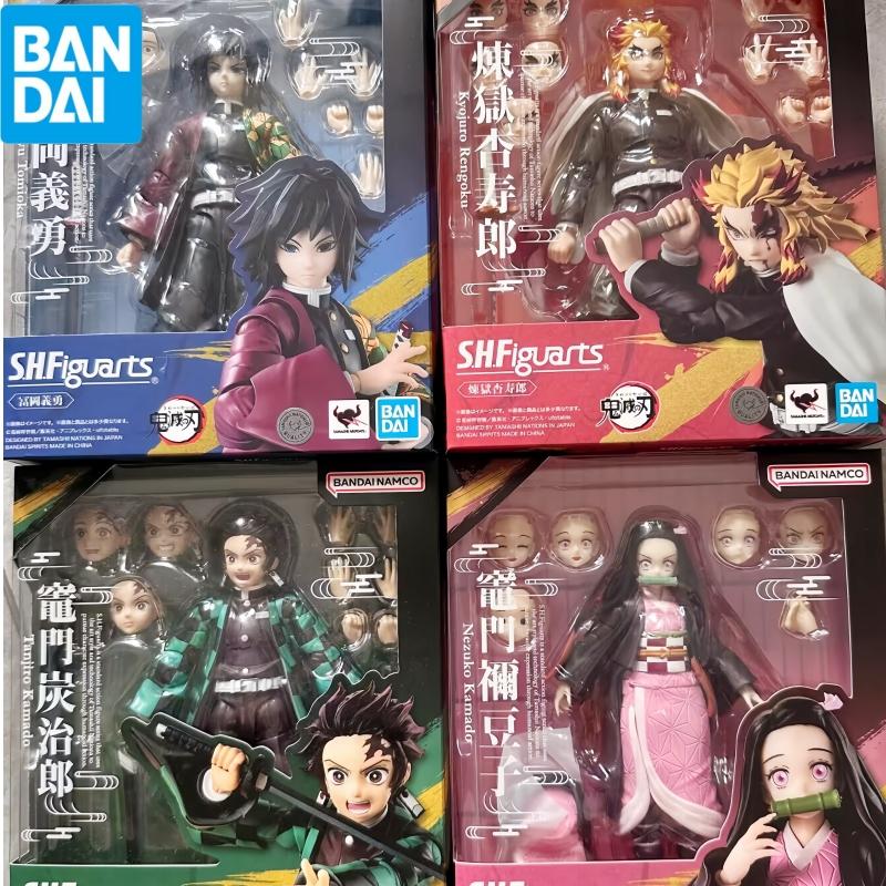 Latest Hot Original Bandai S.H.Figuarts Demon Slayer Kamado Tanjirou Nezuko Tomioka Giyuur 14cm Anime Action Figure Collectible Toy