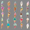 50-Count INS Style Ice Cream-Themed DIY Journal Waterproof Stickers for Luggage, Scooters, and Refrigerators.
