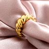 French Retro Titanium Steel Twist Ring Women's Croissant Ring Niche Premium