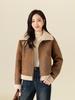 Xin Ge Women's Retro Leather & Fur 2025 Winter Suede Lambswool Jacket