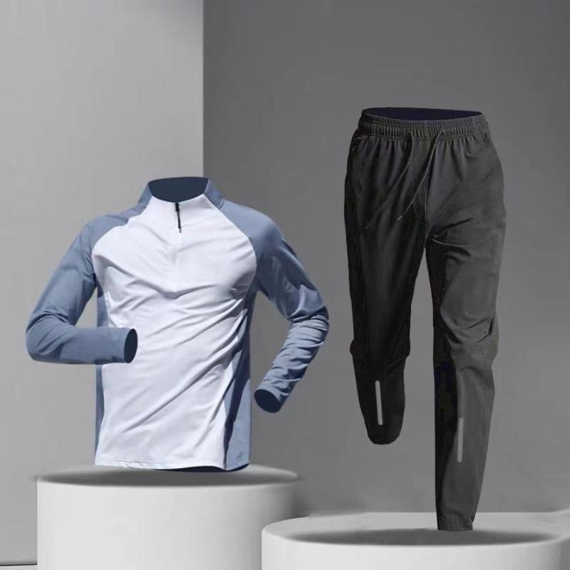 Running Sportswear Set Men's Autumn and Winter Fitness Wear Fast Dry Clothes Professional Training Morning Run Outdoor Cycling