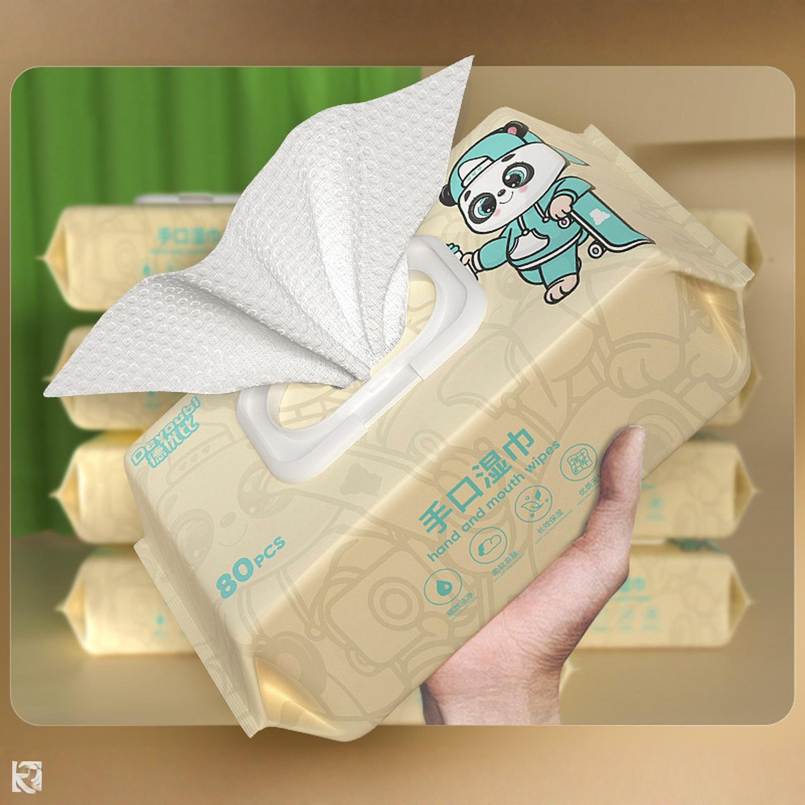 Baby Wipes 80 Sheets Large Pack Hand Mouth Wet Wipes Family Value Pack for Home Use one size