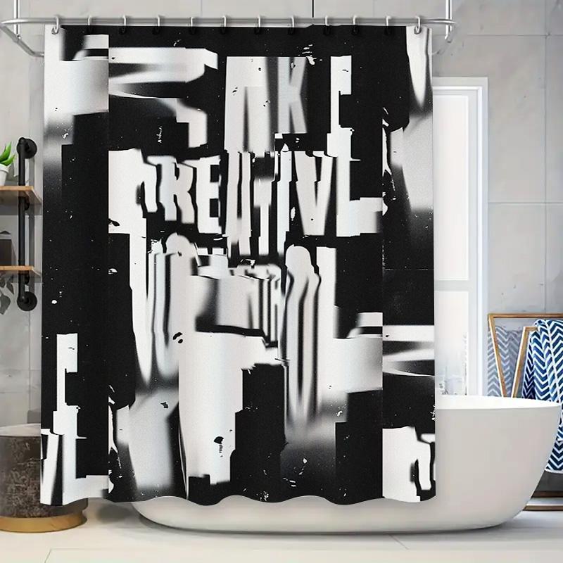 

Modern Black White Abstract Art Shower Curtain Sets Waterproof Fabric Bathroom Decor Vintage Minimalist Washable Liner W60H190(CM)-1 Pcs