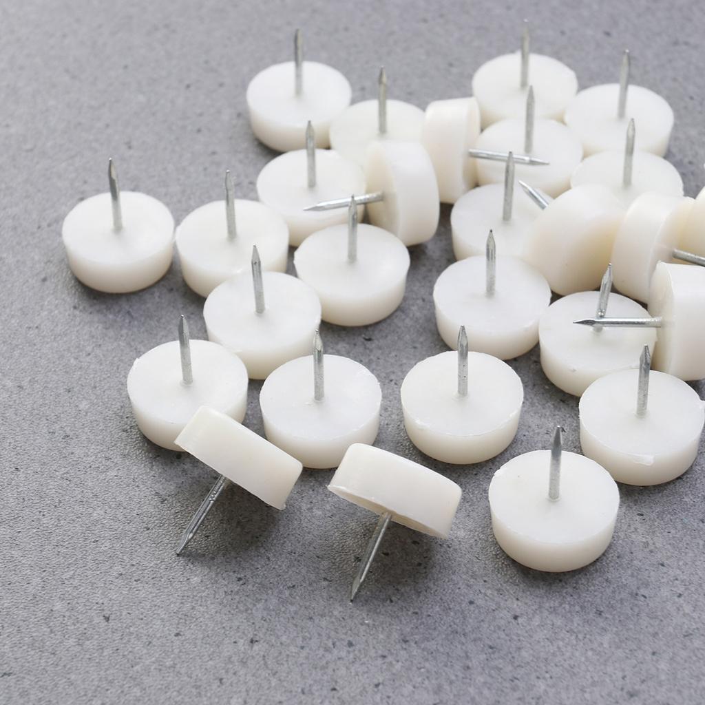 30Pcs 10x24mm Furniture Tacks for Sofa Legs Strong Metal and Plastic Foot Pads To Increase Height Decorative Upholstery Tips