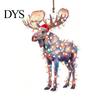 Year of 2026 Commemorative Keepsakes Christmas Animal Hanging Ornaments with Lanyard, Cute Double Sided Pendant Tree Accessories Santa Hat,