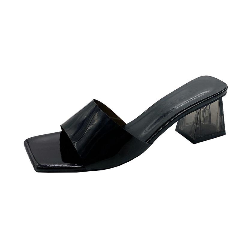 Modern Transparent Crystal Slippers For Women Summer High Heel Open Toe Wedding Shoes