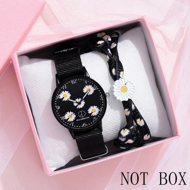 Роскошные часы для девочек, женские новые модные тисненые цветы, маленькие свежие часы с принтом на поясе, циферблат, женские студенческие кварцевые часы