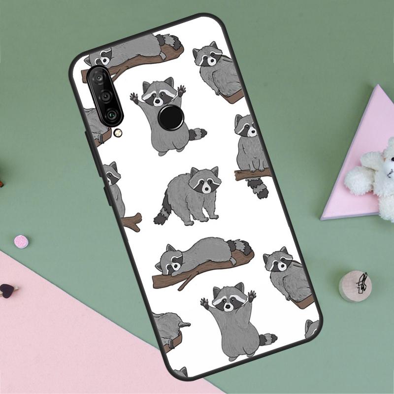 Cute Raccoon For Huawei Nova 12i 12s 11i 8i 7i 9 10 SE Y90 Y60 Y70 Y72 Y61 Y91 P30 P40 Lite P60 Pro Case