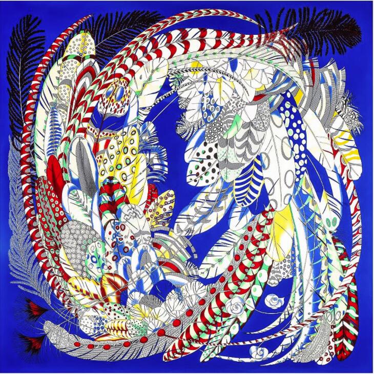 New Luxury Brand Silk Scarf Women Print Square Shawl Hijab Scarfs Female Fashion Shawls Scarves For Ladies 130*130cm