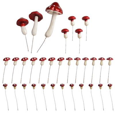 33Pcs Small Toadstool Foam Fake Mushroom Fairy Garden Ornament Decoration