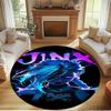Jinx Print Round Rug, Washable Floor Carpet, For Entryway Dorm Laundry Room Office Study, Home Decor Birthday Christmas Gift