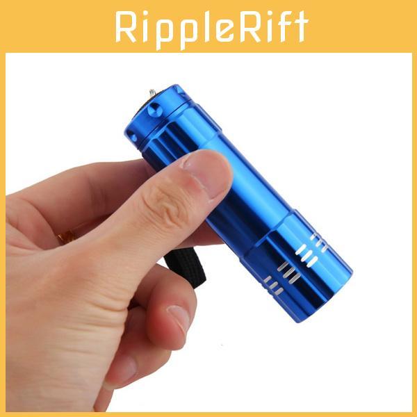 Mini Uv Flashlight With 9leds For Currency Verification And Fluorescence Testing For Camping And Search Scenarios