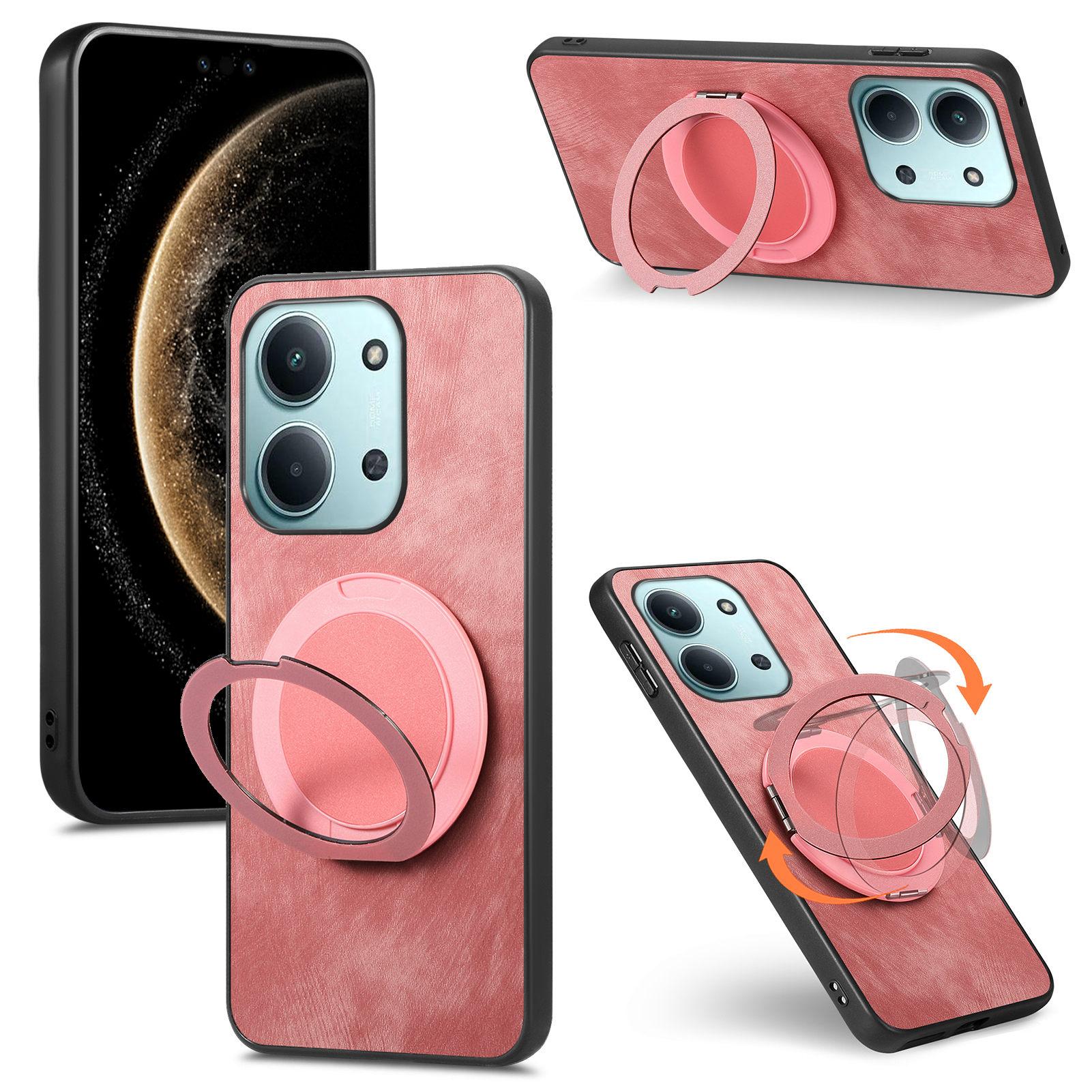 

Stress Relief Retro Leather Cover For Xiaomi Poco C85 4G (171mm)/Redmi 15C 4G (EU) (173mm) Phone Case with Rotating Kickstand