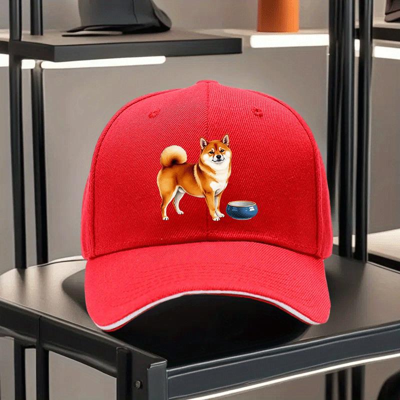 Shiba Inu Dog Graphic Baseball Cap Unisex Polyester Breathable Outdoor Adjustable Adult Hat