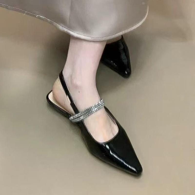 Fashion Crystal Women Sandals Flats Pointed Toe Luxury Shoes Fashion Elegant Dress Slippers 2025 Summer Woman Slides Sexy Zapatos Mujer