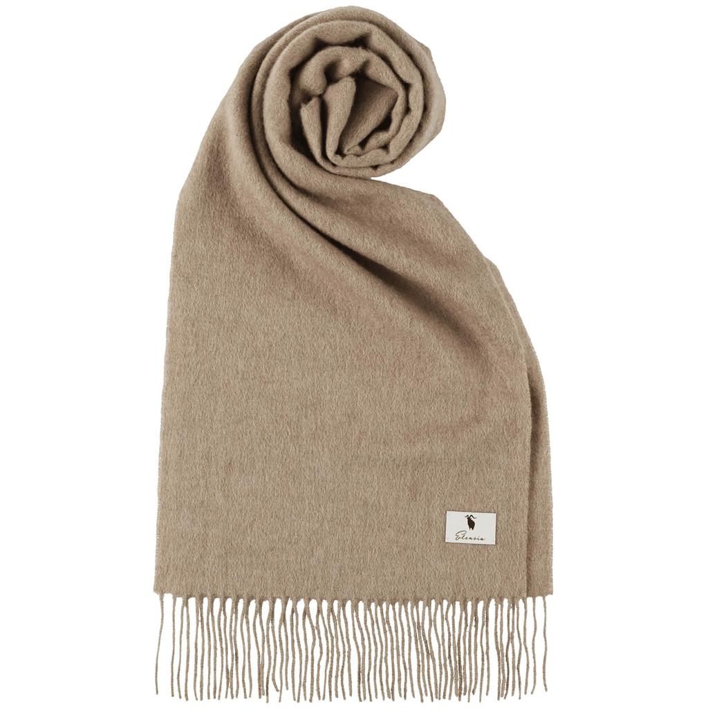 Elensia Cashmere Scarf with Gift Solid Available in 9 Colors for Men and Women 100% Bag, Washable, Brown,