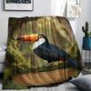Forest small animals Print Flannel Blanket,High quality Comfortable for All Seasons,Home Decor,Warmth and Comfort,Perfect for Christmas Gifts