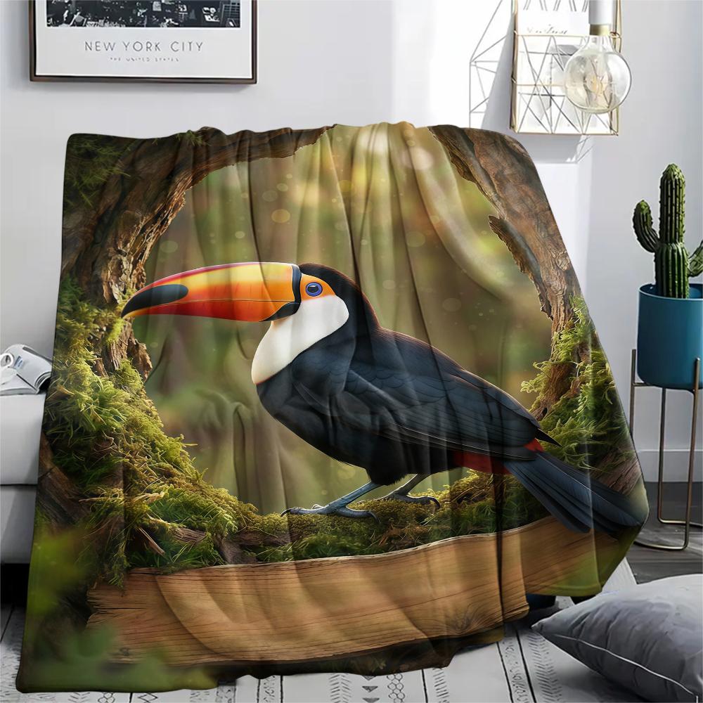 Forest small animals Print Flannel Blanket,High quality Comfortable for All Seasons,Home Decor,Warmth and Comfort,Perfect for Christmas Gifts