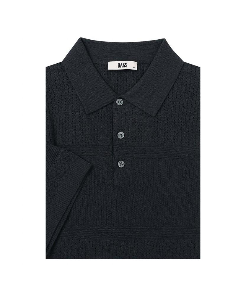 Dagseusyeocheu Linen Blend Block Texture Collar Knit_Dms1Swts111G1