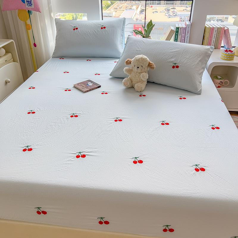 New Style Bed Sheet Single Piece Dormitory All-inclusive Non-slip Bed Sheet Bed Cover Bedroom Bed Mattress Protector 90x200cm-Single bed hat