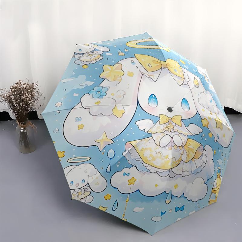 1pc Angelic Rabbit Umbrella: Automatic Opening/Closing, Foldable Design, Outdoor Use, Festive Gift for Fans & Travelers.A009