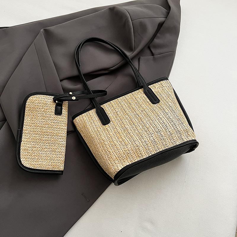 

Commuter large-capacity straw bag women s new fashionable versatile shoulder bag popular tote bag