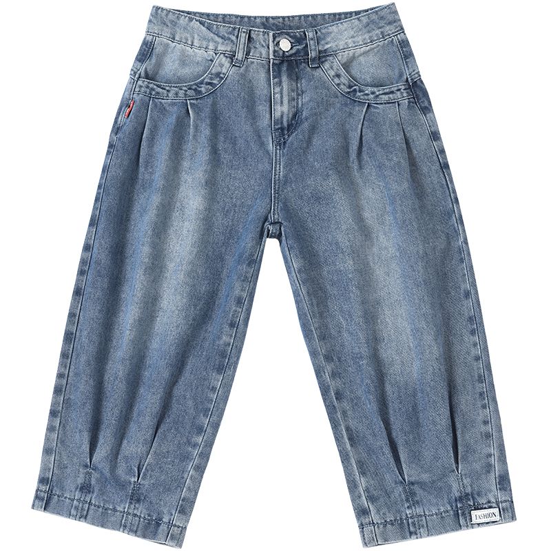 Coola och bekväma cropped jeans med lös passform och vida ben för kvinnor