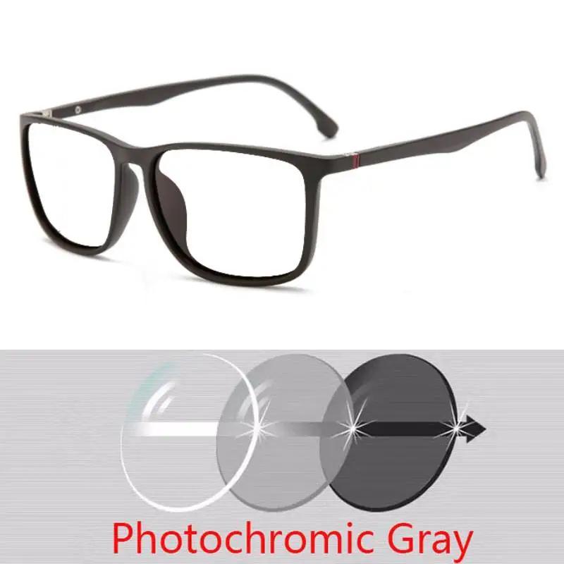 Square Sunglasses Men Thin Leg Anti Glare Minus Tea Lens Prescription Sunglasses Diopter 0 -0.5 -0.75 -1.0 To -6.0
