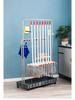 Stainless Steel Floor-Standing Mop Rack with Draining Shelf and Free Shipping