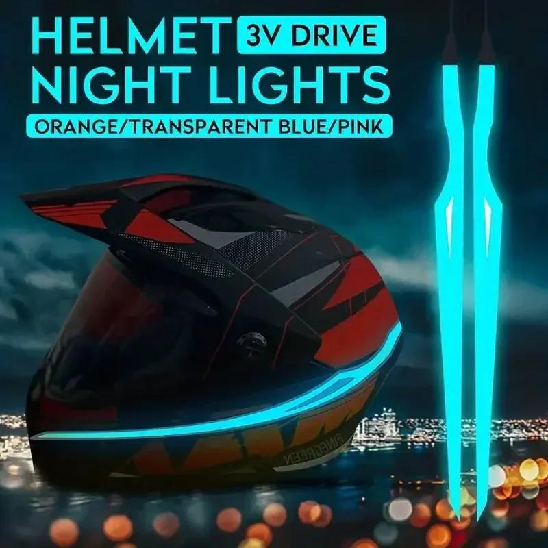 Motorcycle Helmet Cold Light Mod Kit Flashing Stripe Luminous Sticker LED Night Riding Lights Motorcycle Helmet Decoration