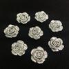 40 STÜCKE 14mm Silber Blume Rose Harz Strass Flatback Cabochon Stein DIY Handy/Schmuck Scrapbooking Zubehör HA353
