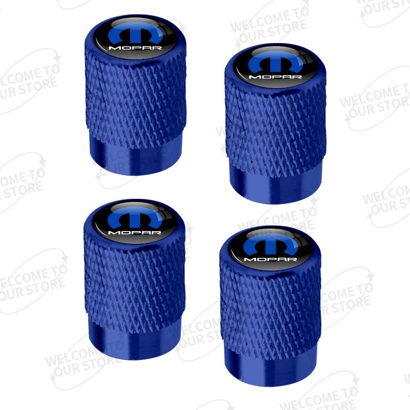AUM1 Aluminum For Mopar Performance Logo Ram Charger Chrysler Cherokee 4pcs Car Decor Wheel Tire Valve Caps Stem Cover Accessories