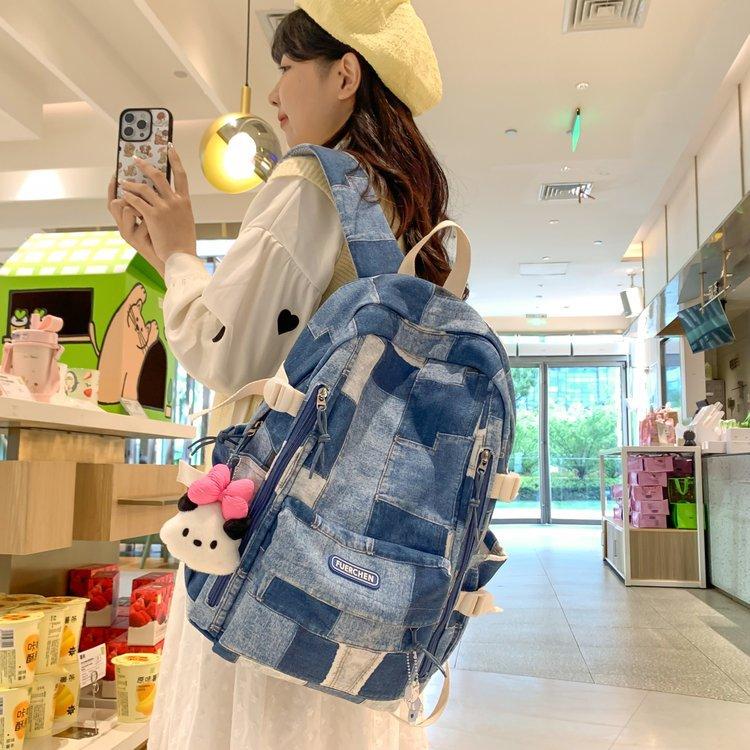 Schoolbag New Casual Junior High School Student School Bag Backpack Men's Simple Large Capacity Travel Lightweight Trendy Backpack Women