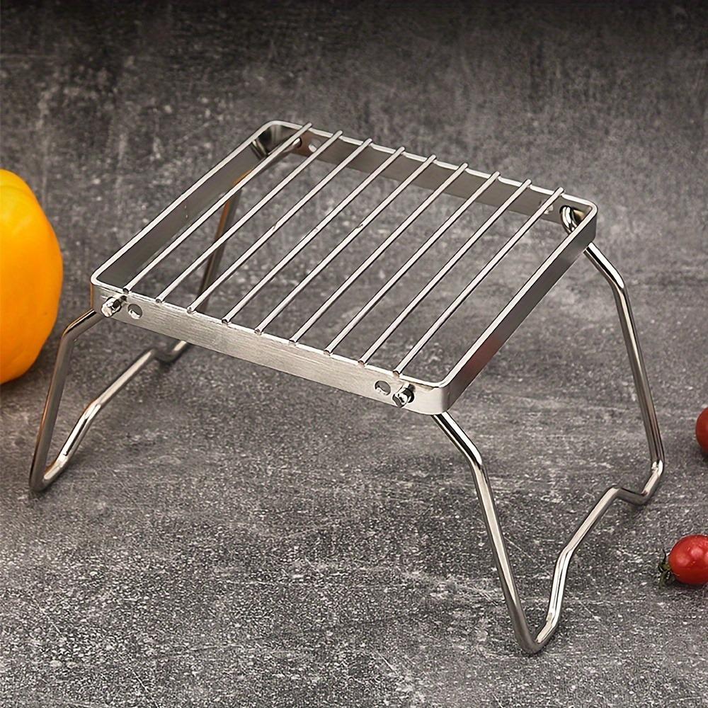 1 Stück Outdoor Tragbarer Grill Mini Edelstahl Klappbarer Gaskocher Ständer Topfgestell Grillpfannengestell Camping Zubehör