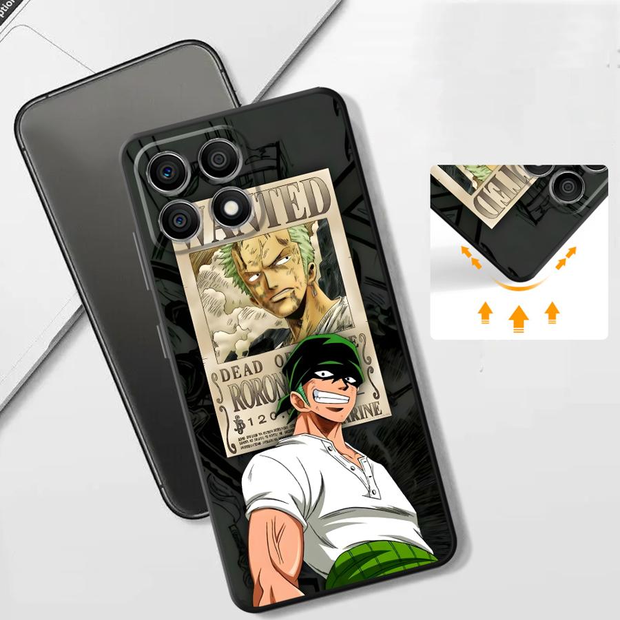 One Piece Cool ZORO Black Soft Phone Cover Case for Honor Magic5Lite X8 X7 X9a X6 200 400 Lite X5b 70 90 8X