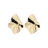 New Exaggerated Irregular Metal Piece Dangle Earrings for Women Uneven Folded Gold Color Metal Hanging Earrings brincos