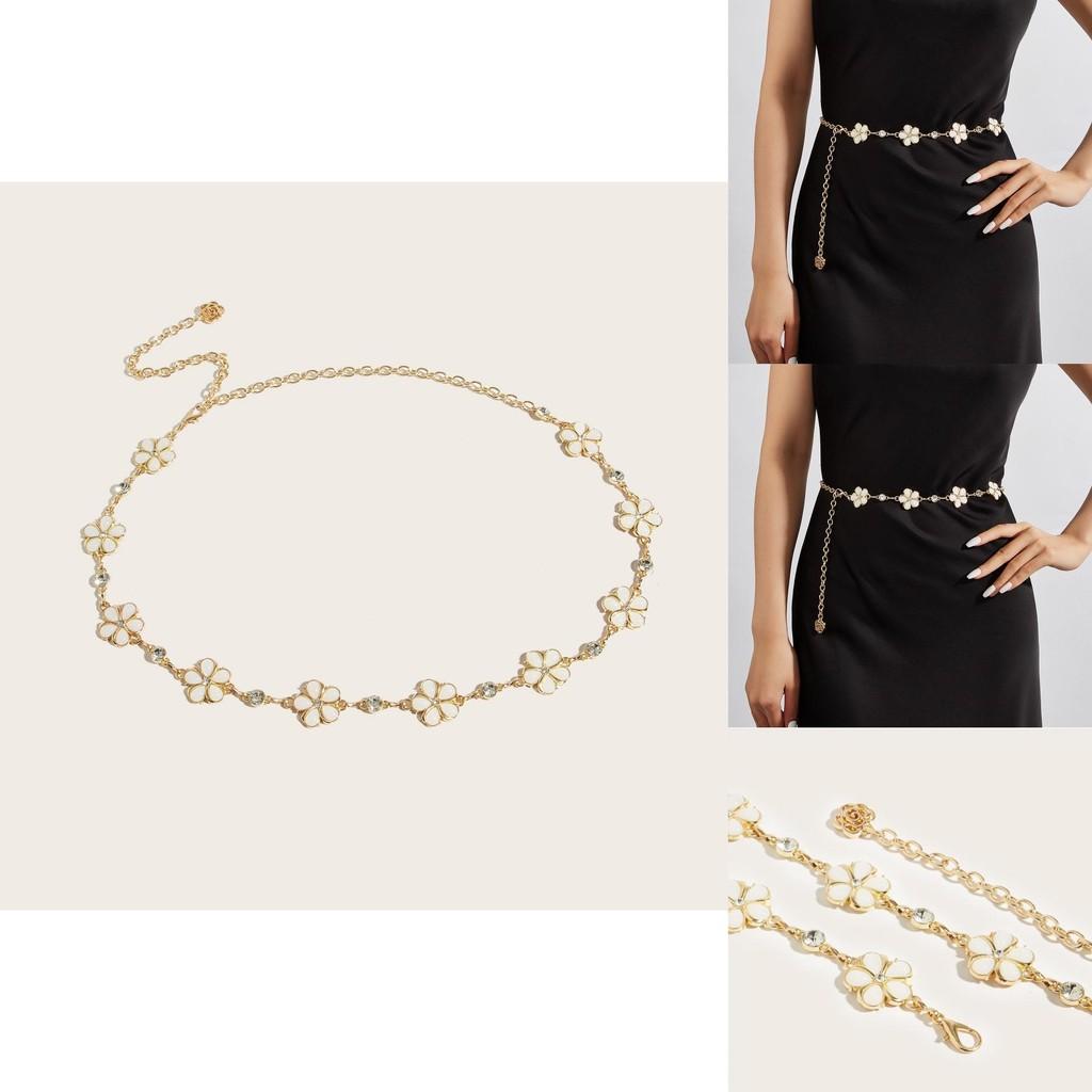Summer Floral Metal Waist Chain Accessory For Womens Fashion