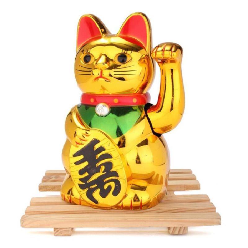 Chinese Lucky Wealth Waving Cat Home Decor Welcome Sculpture Statue Car Ornament