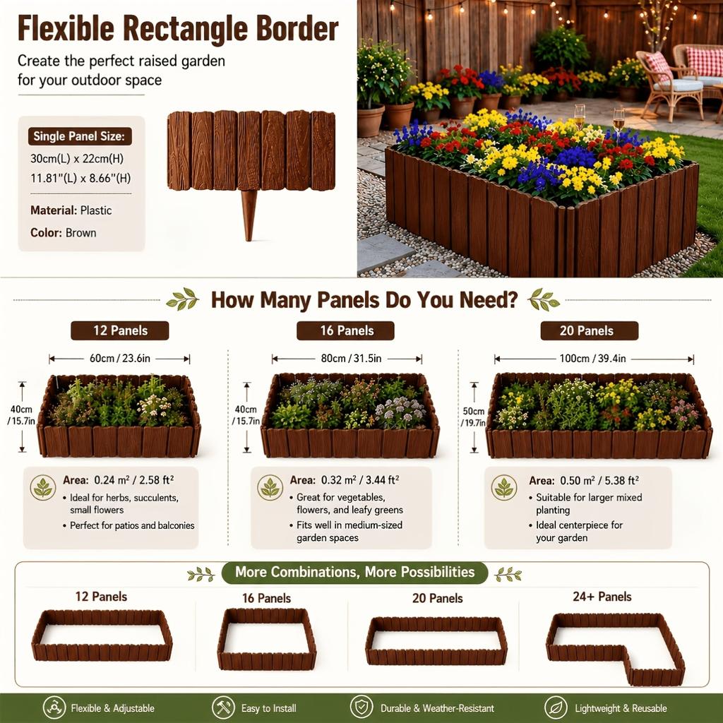 3/6Pcs Flexible Splicable Garden Fence Bendable YardBorder Fence Outdoor Courtyard Landscape Decorative Fence for Ornament