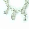 Great HERMES Bracelet Bangle with 7 Amulets Silver 925 Women Used